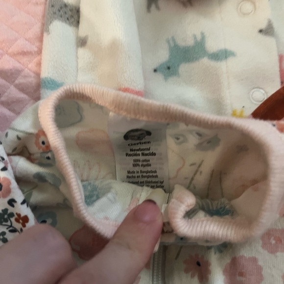 Baby Girl Sleepers Newborn 0-3 months Infant Sleep wear Lot Set of 6 - Picture 2 of 8